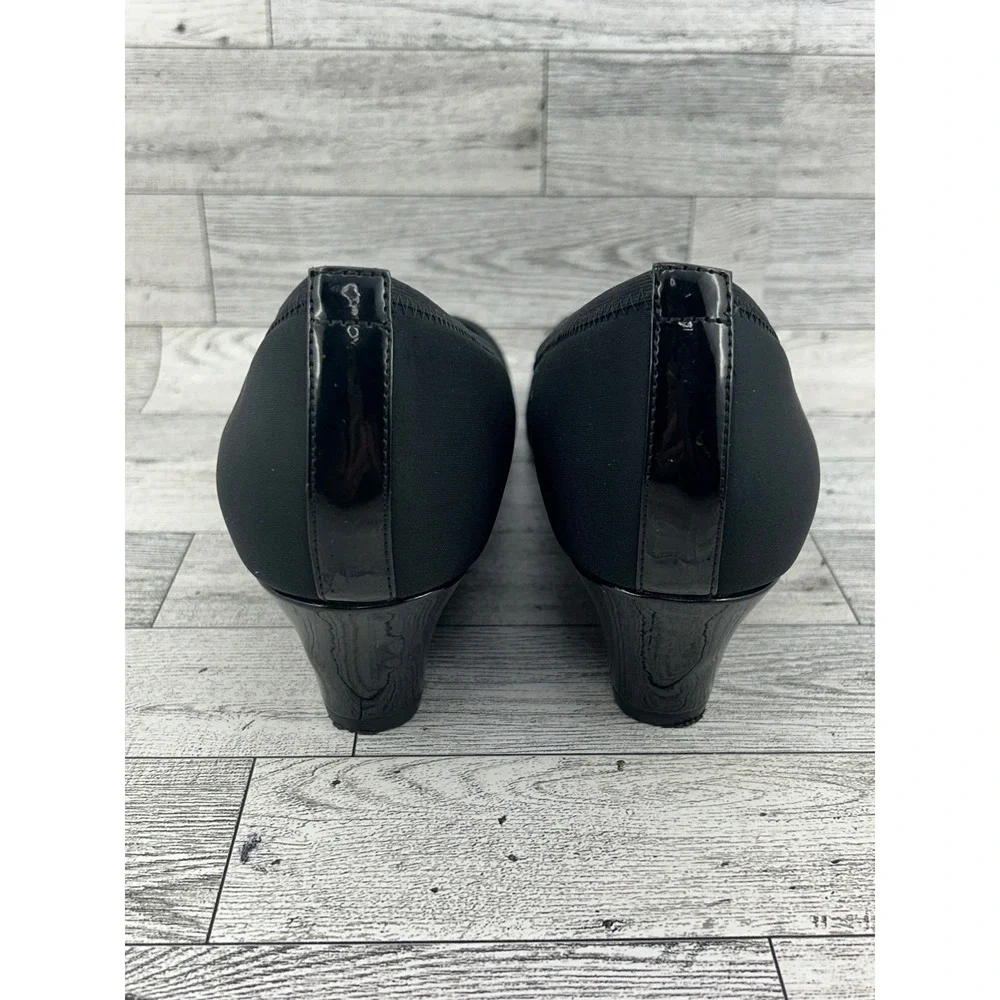 Rockport Total Motion truTECH Black Fabric Wedge Pumps CH6820 Women Sz 9M